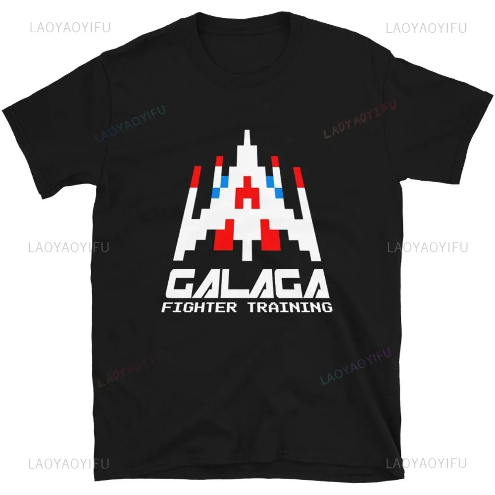 Retro Gaming T Shirt - アーケードガレガガ-男性用ヴィンテージトップス,ビデオゲーム,スペースゲームスペース,エイリアン,原宿スタイル,レトロ,カジュアル,80s, 70s