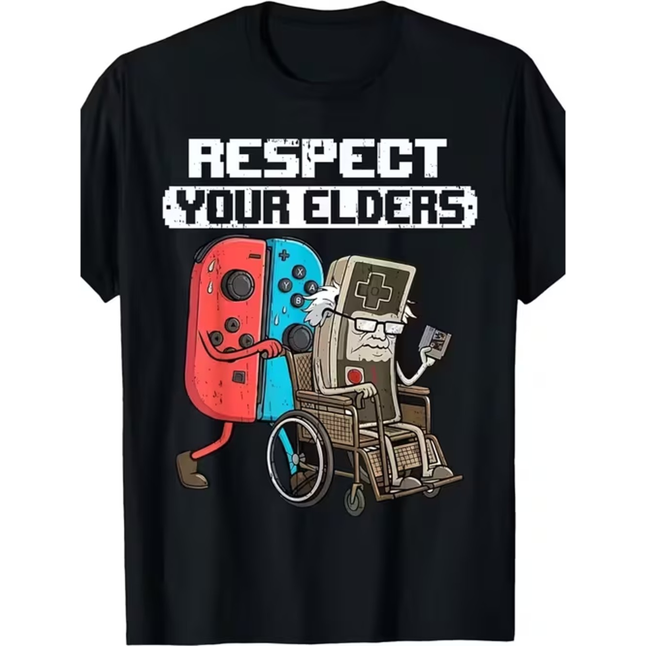 メンズパターンTシャツテーマ：エルダーズ、快適なレトロプリン - Retro Gaming T Shirt のレビューと価格